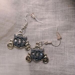 Elegant Silver Carriage Earrings